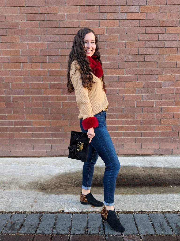 camel-red-elephant-purse-leopard-booties-faux-fur