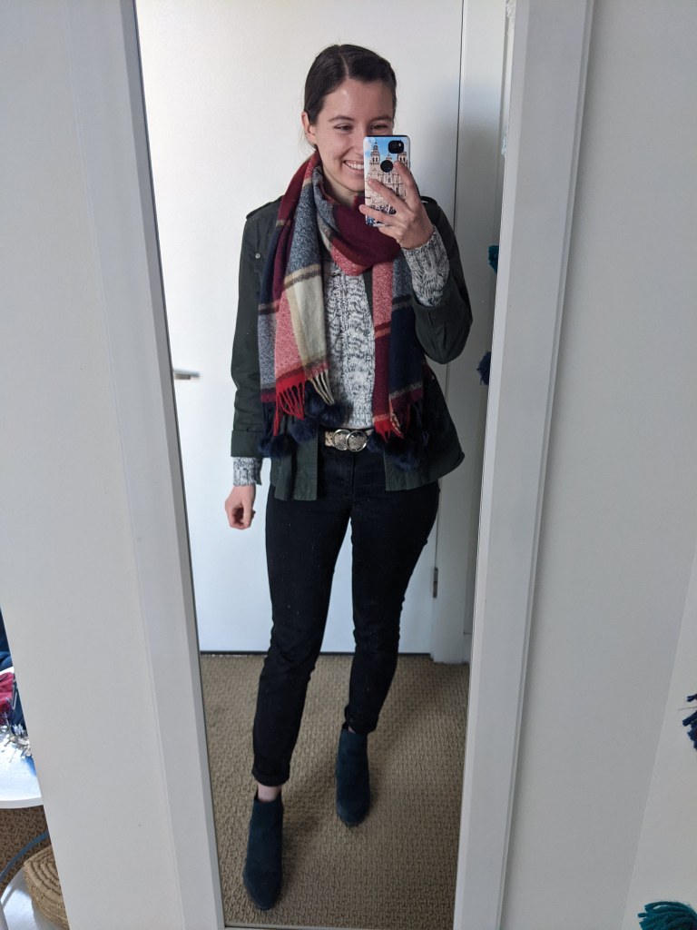 blanket-scarf-utility-jacket-blue-booties-white-mountain