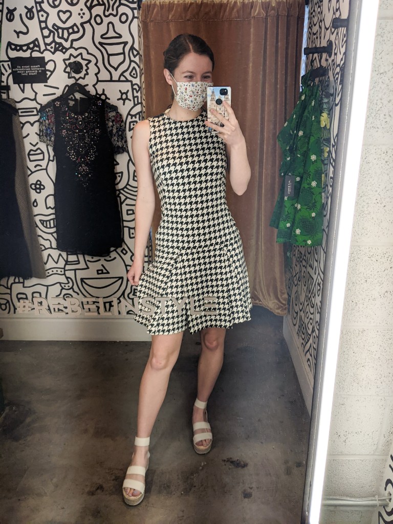 black-houndstooth-michael-kors-dress