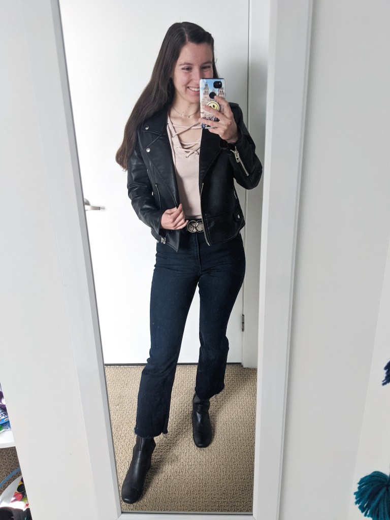 black-leather-jacket-blush-laceup-tee-cropped-flared-jeans