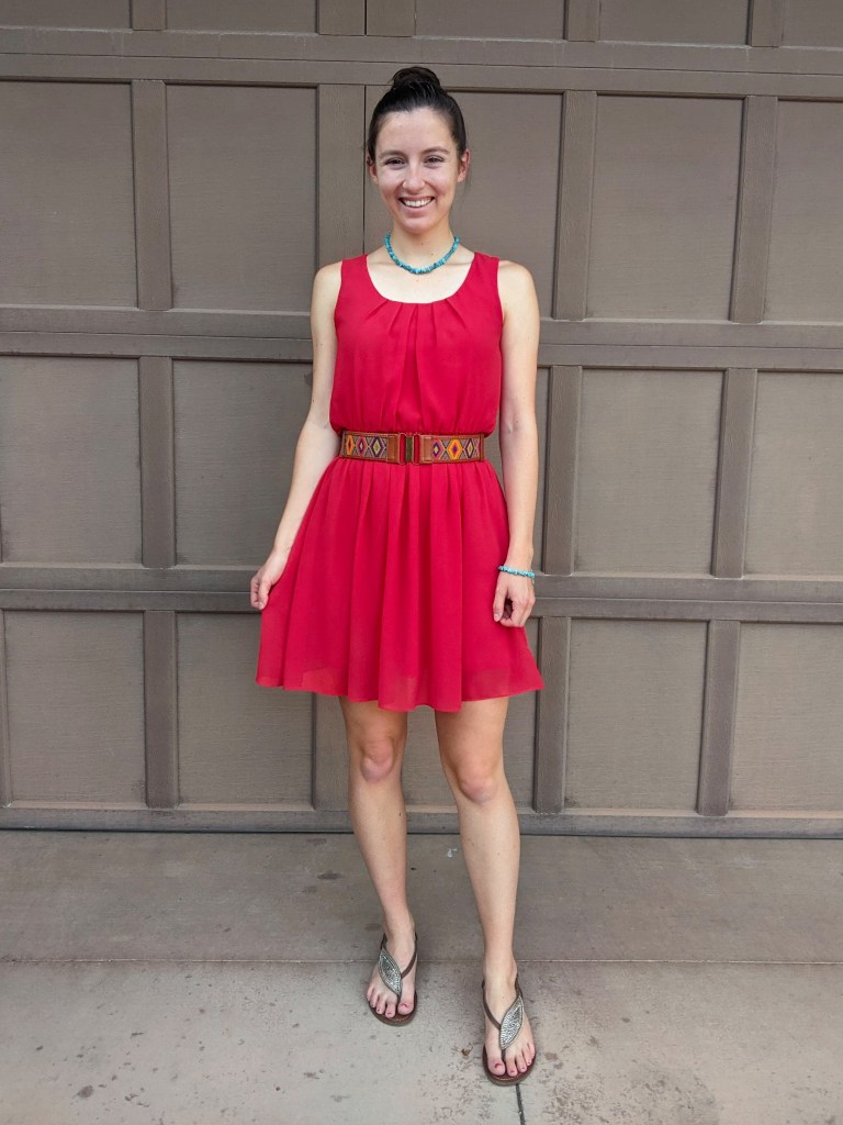 scarlet-dress-turquoise-jewelry-summer-outfit