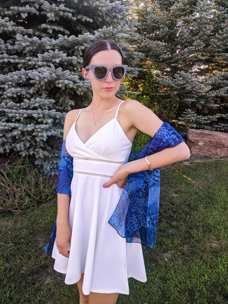 white-dress-thrifted-scarf-coverups-summer-style