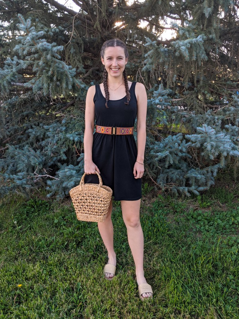 wicker-purse-raffia-sandals-target-black-dress