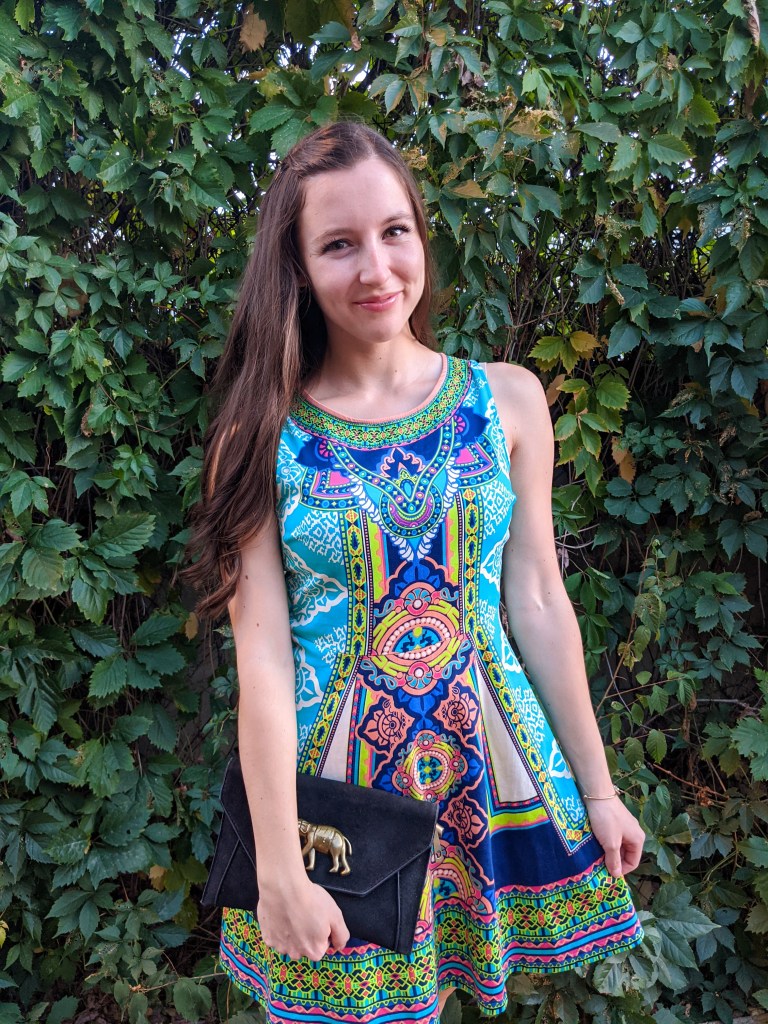 colorful-dress-black-elephant-purse-college-blogger-francescas
