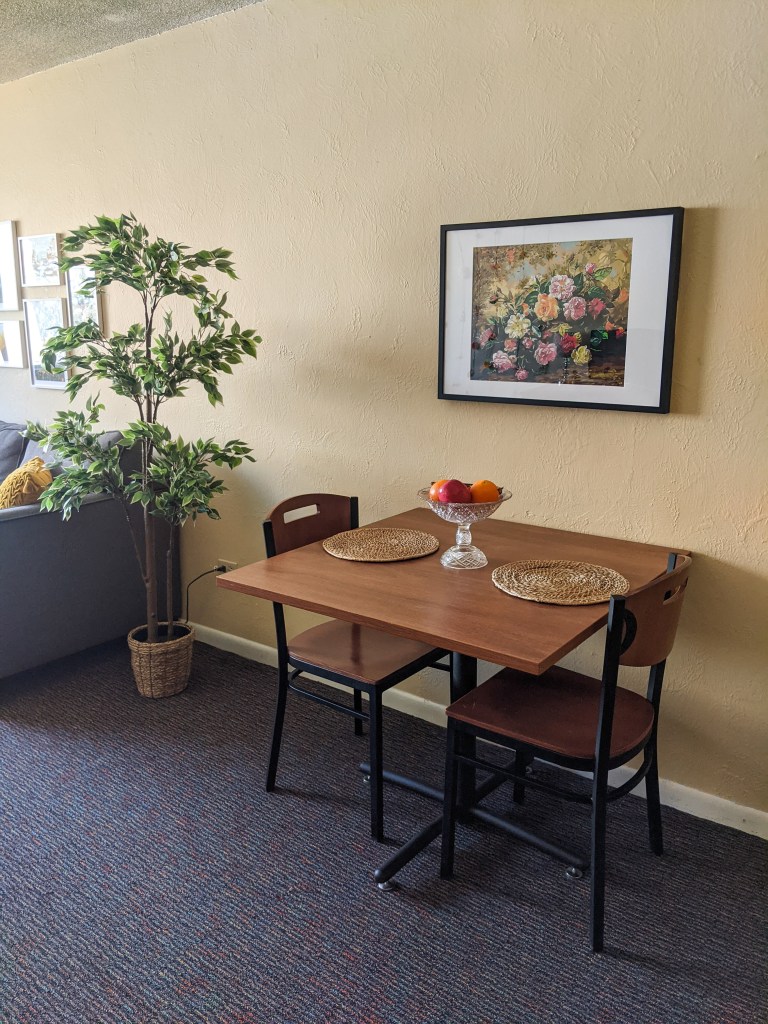 college-apartment-tour-fake-tree-ikea-floral-painting