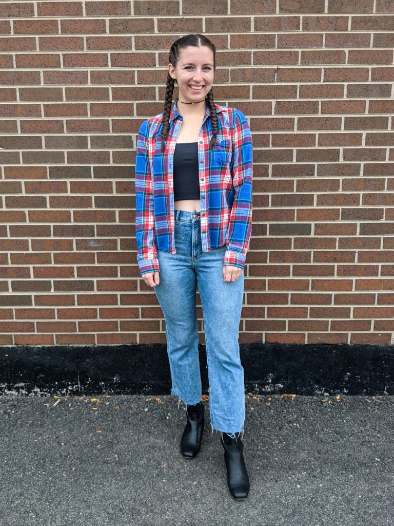 plaid-flannel-black-cropped-tank-college-blogger-cropped-flared-jeans-black-boots