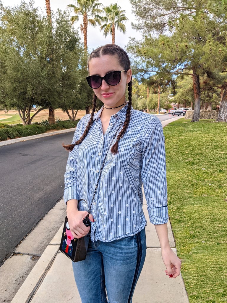 dutch-braid-black-cateye-sunglasses-pinstripes