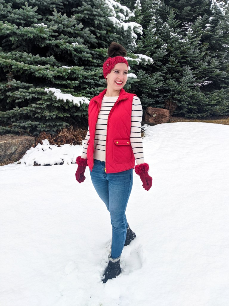 red-quilted-vest-red-earwarmer-striped-sweater