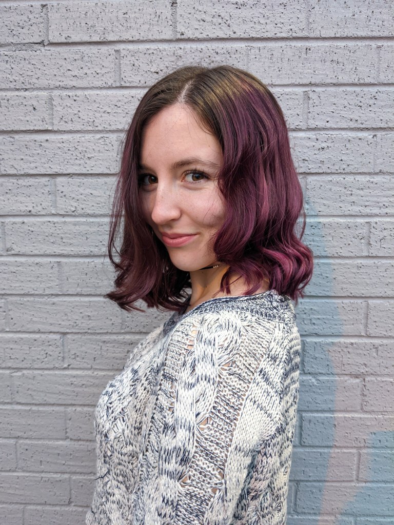 first-time-hair-dye-shoulder-length-purple-hair