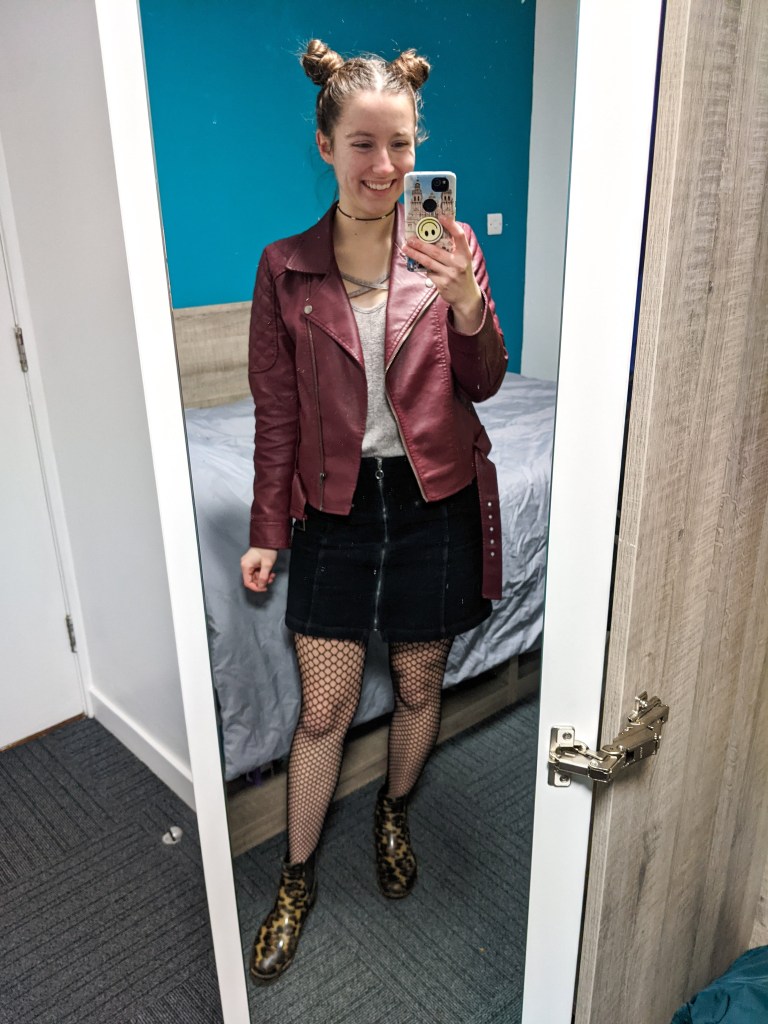 maroon-pleather-jacket-black-fishnet-tights