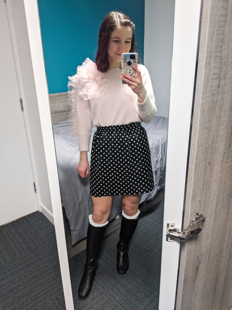 pink-tulle-sweater-polka-dot-skirt-black-knee-boots