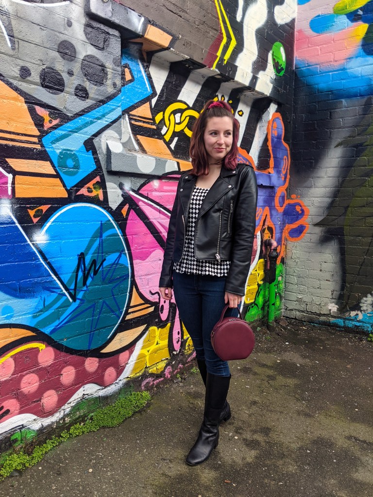 leather-jacket-maroon-circle-purse-purple-balayage