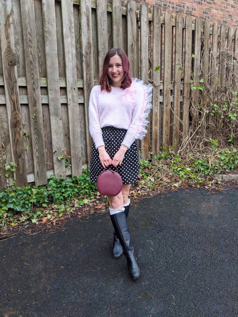 pink-sweater-tulle-ruffle-polka-dot-skirt