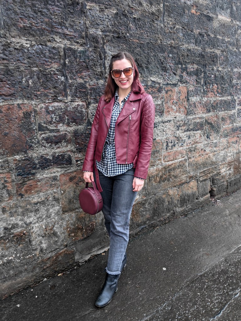 maroon-moto-jacket-grey-mom-jeans-express-bb-dakota
