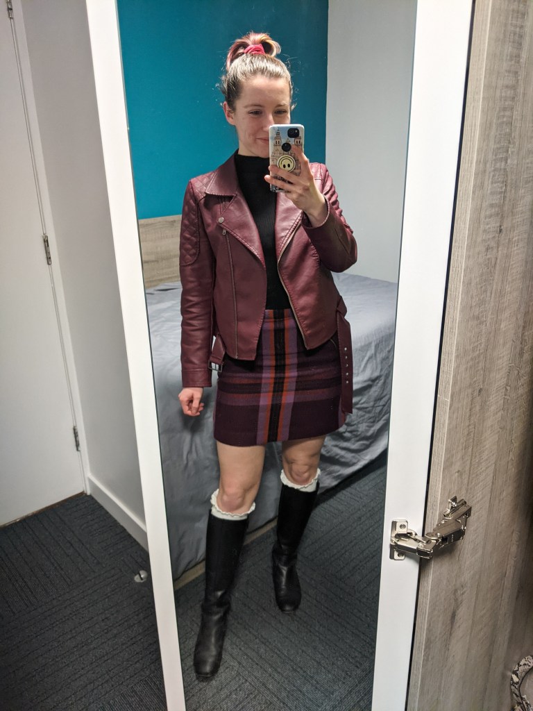 plaid-skirt-moto-jacket-black-knee-boots