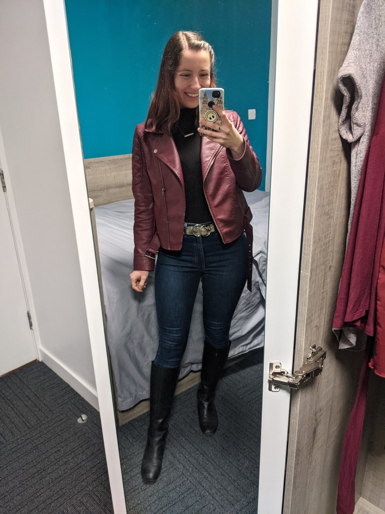 black-mock-neck-maroon-moto-jacket-skinny-jeans