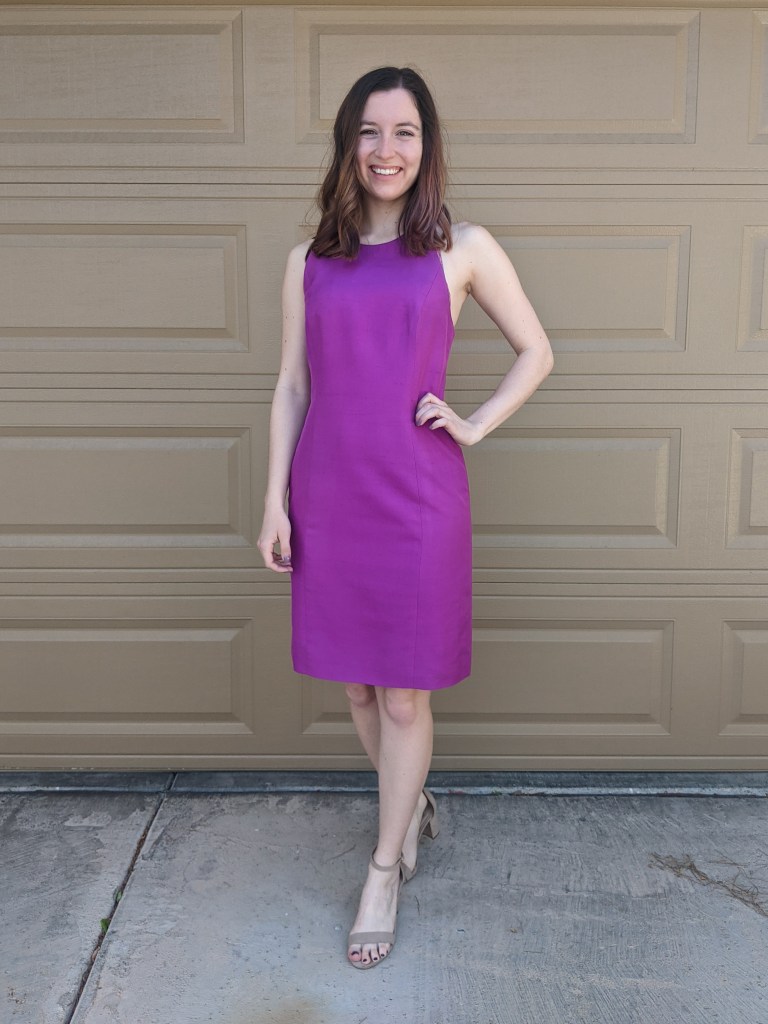 bridal-shower-magenta-dress-thrifted-dress