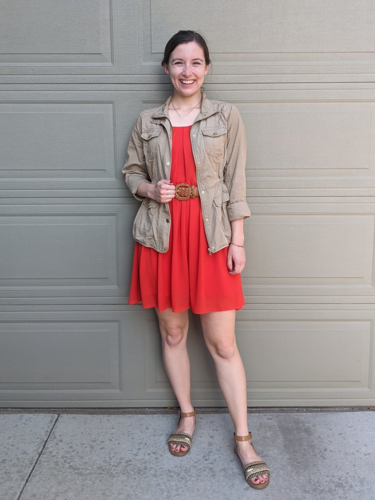scarlet-dress-jcpenney-anorak-jacket-brown-sandals