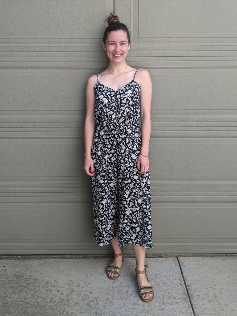 beige-jumpsuit-francescas-brown-sandals