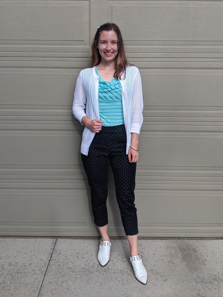 polka-dot-trousers-white-cardigan-mint-top