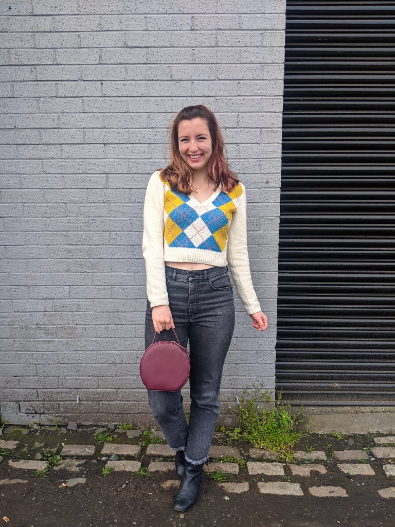 argyle-sweater-circle-purse-grey-straight-leg-jeans