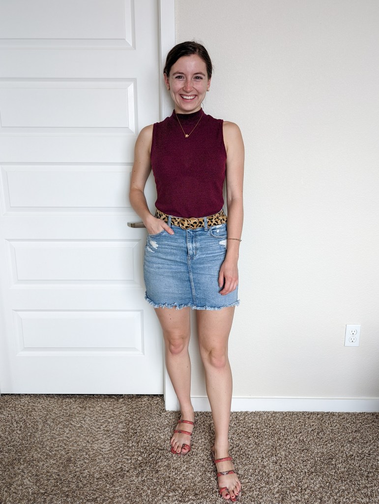 mockneck-top-denim-skirt-american-eagle-leopard-belt