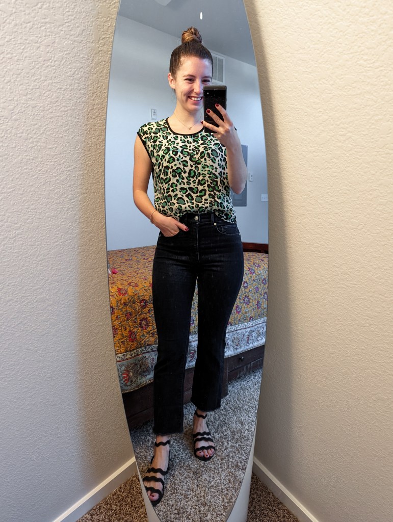 green-leopard-cabi-top-cropped-flared-jeans-express
