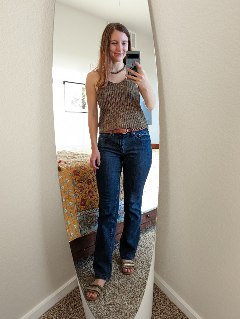 green-knit-tank-straight-leg-jeans