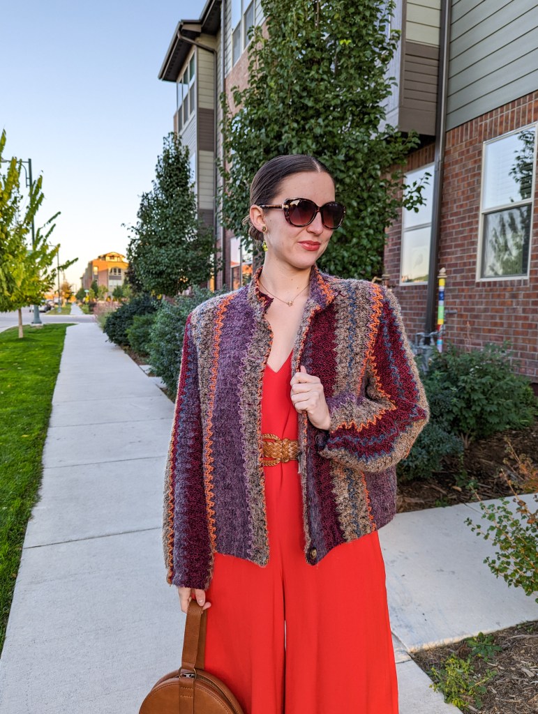 secondhand-style-scarlet-jumpsuit-striped-jacket-wool