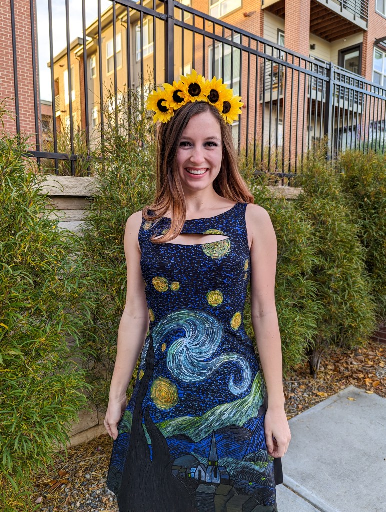 diy-halloween-costume-flower-crown-sunflowers-vincent-van-gogh