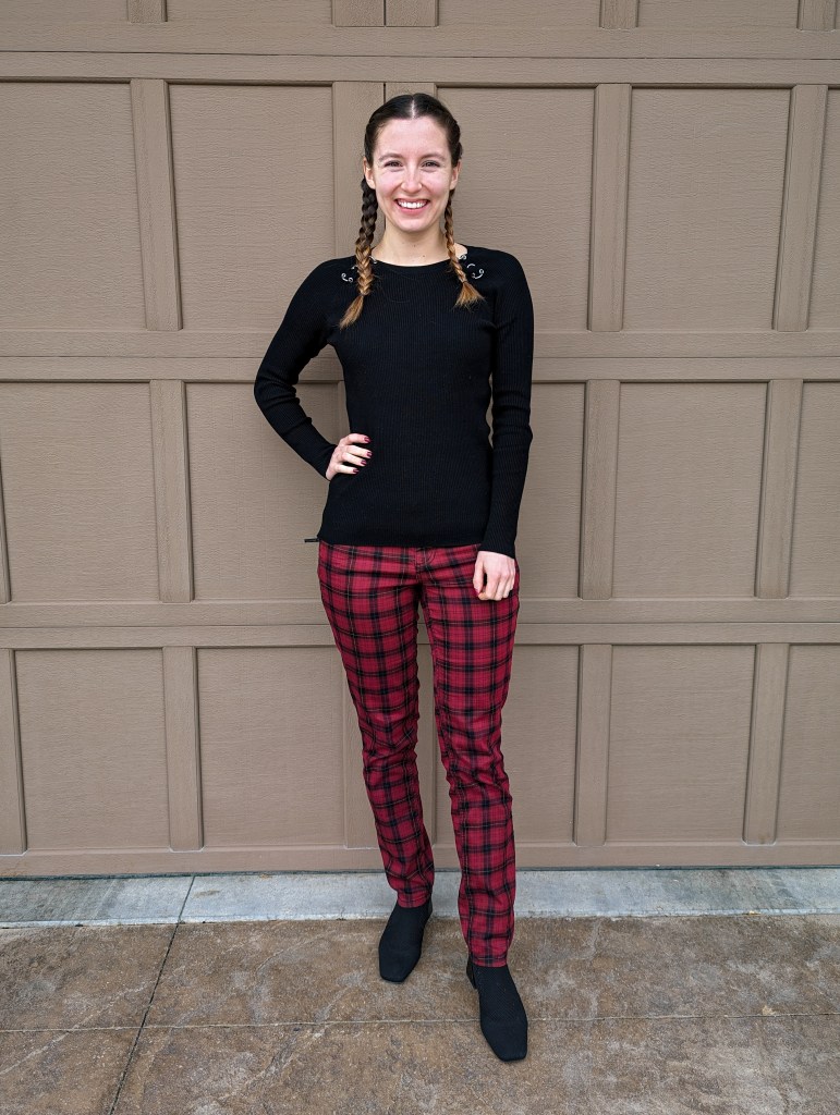 black-ribbed-sweater-525-america-plaid-pants-black-booties-vivaia