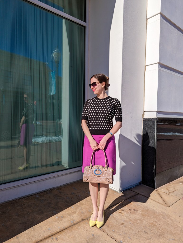polka-dot-sweater-pantone-color-of-the-year-magenta