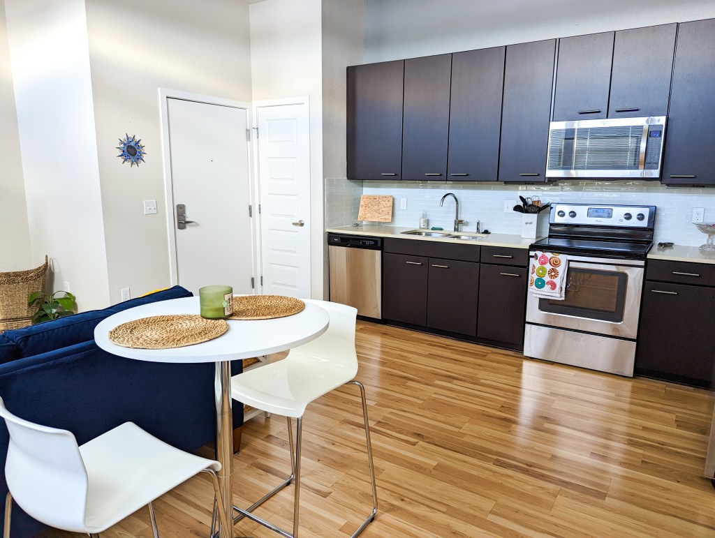 brown-kitchen-cabinets-studio-apartment-single-post-grad-living
