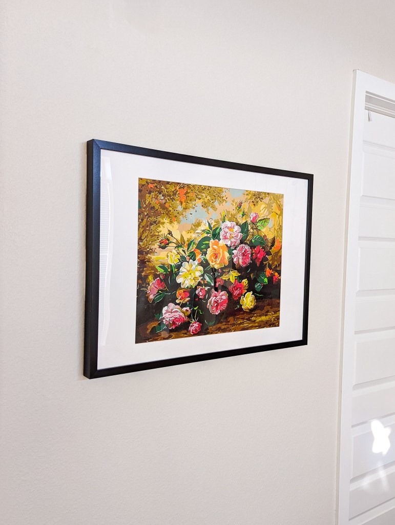 floral-painting-paint-by-numbers-ikea-frame-wall-art-apartment-decor