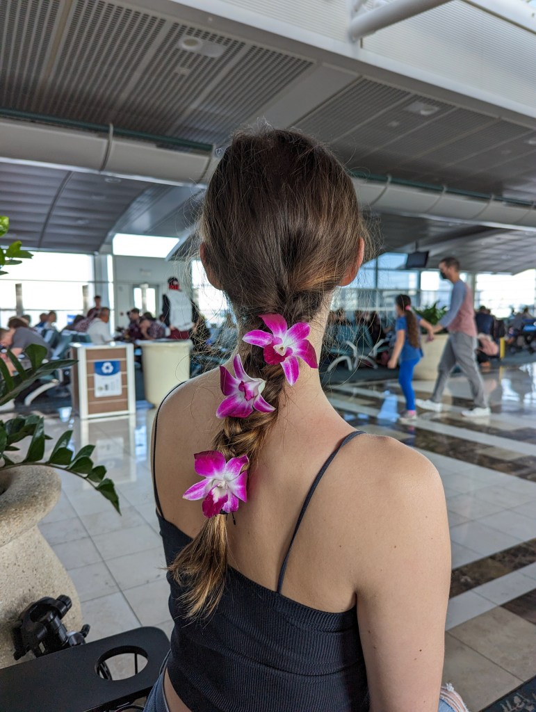 travel-day-bungee-tank-american-eagle-hair-flowers-airport