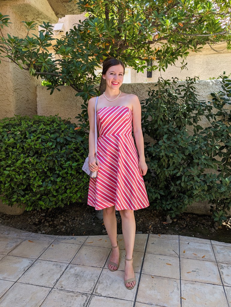 easter-dress-pink-stripes-fit-and-flare-thrifted-holiday-outfit