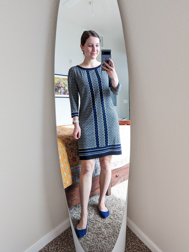 max-studio-dress-nordstrom-rack-shift-style-blue-flats