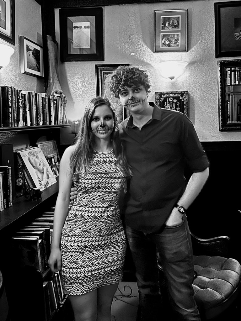 skeleton-makeup-speakeasy-liquor-pie-westminster-geometric-dress-thrifted