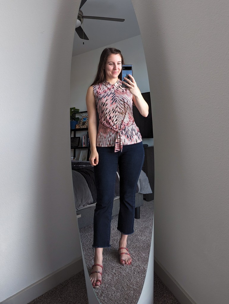 clara-sunwoo-blouse-cropped-dark-wash-denim-express-snakeskin-sandals