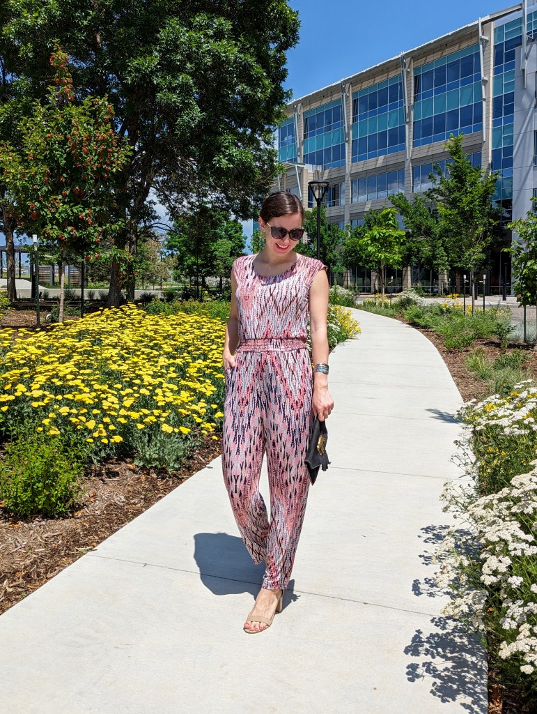 printed-geometric-pattern-clara-sunwoo-nude-heels-work-outfit