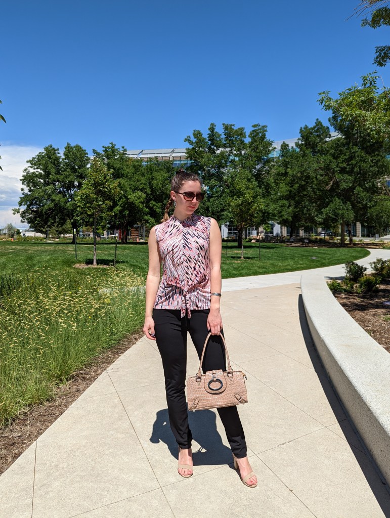 clara-sunwoo-outfit-tie-front-blouse-work-outfit-monthly-recap-summer-style