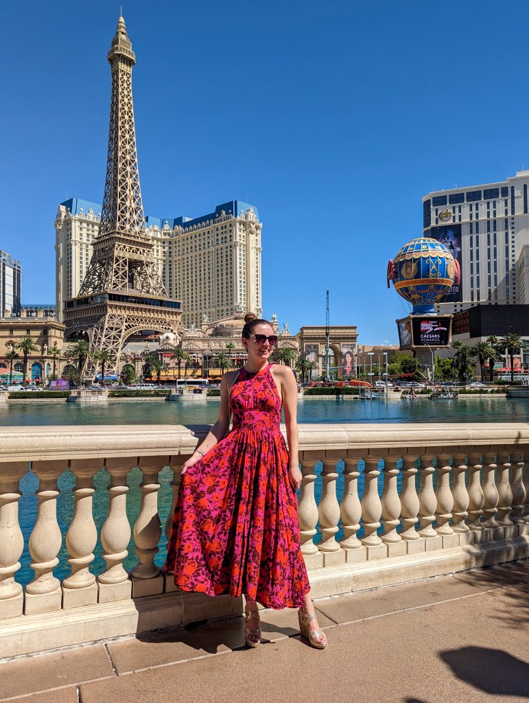 floral-dress-tj-maxx-las-vegas-the-strip-maxi-dress-gold-wedges