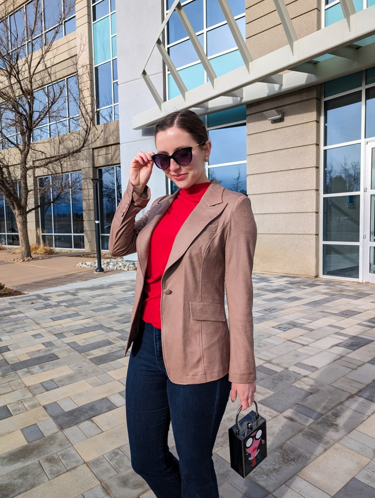 post-grad-style-brown-blazer-cropped-flared-jeans