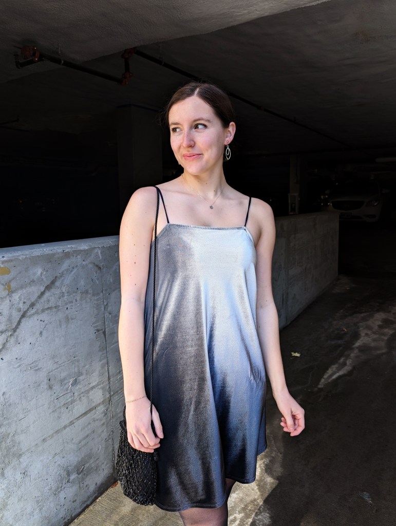 silver-dress-metallic-thrifted-velour-secondhand-style-date-night