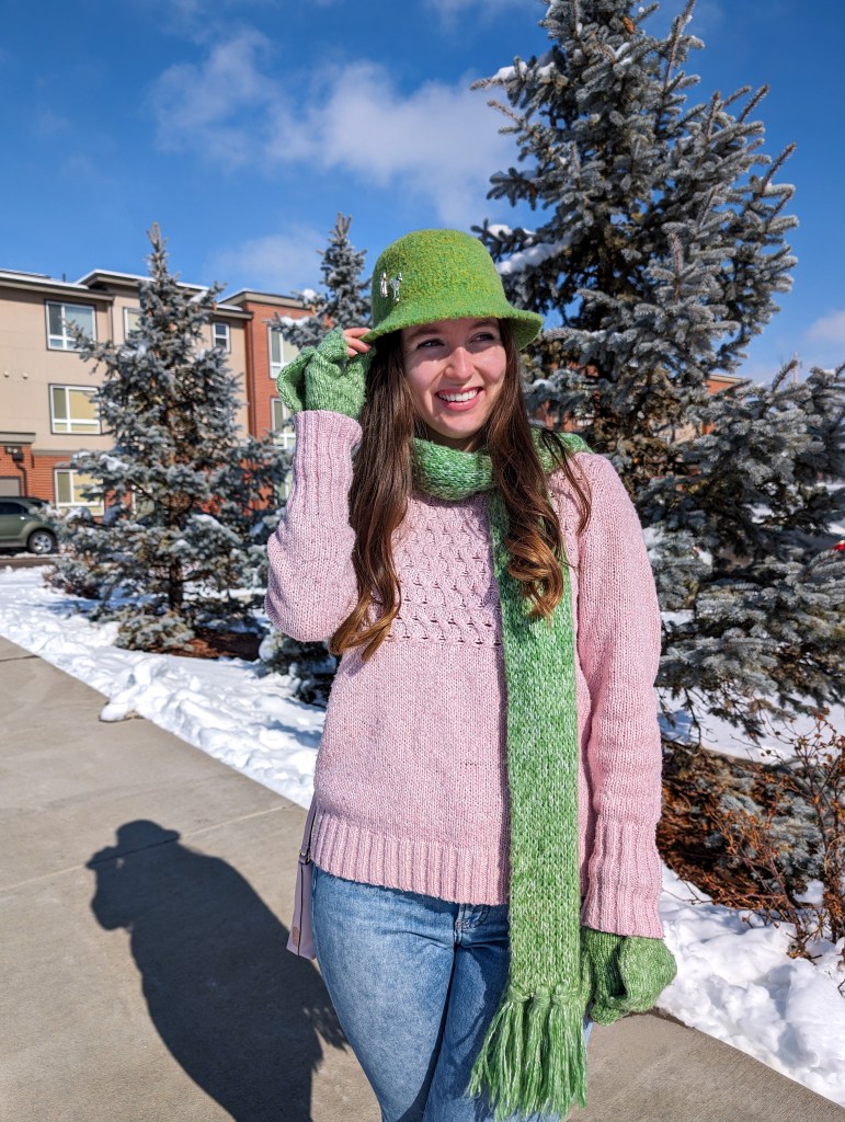 pink-and-green-sweater-weather-denver-fashion-blogger-green-scarf