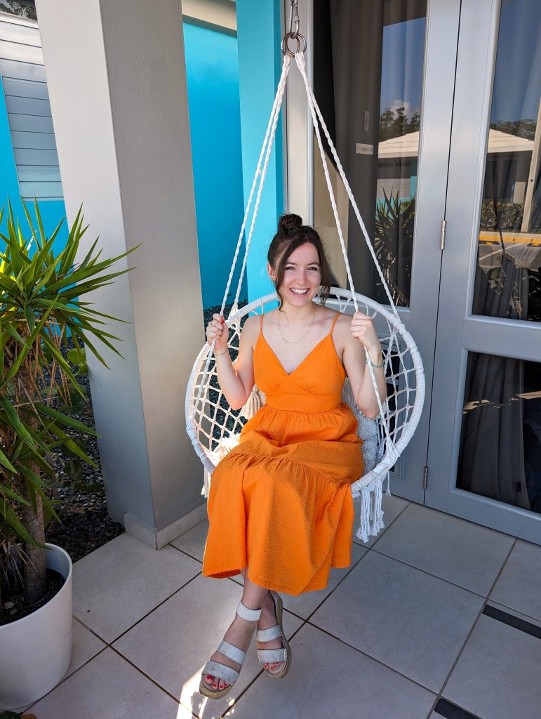 orange-dress-maxi-marshalls-puerto-rico-cabo-rojo-airbnb