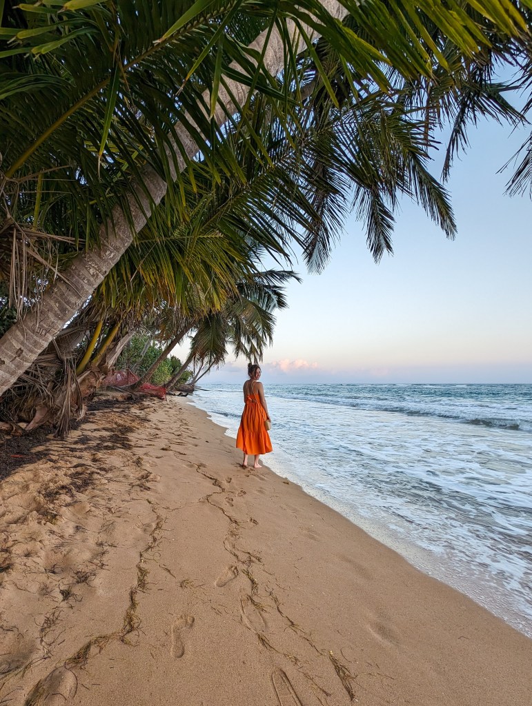 orange-dress-beach-humacao-beach-puerto-rico-spring-break