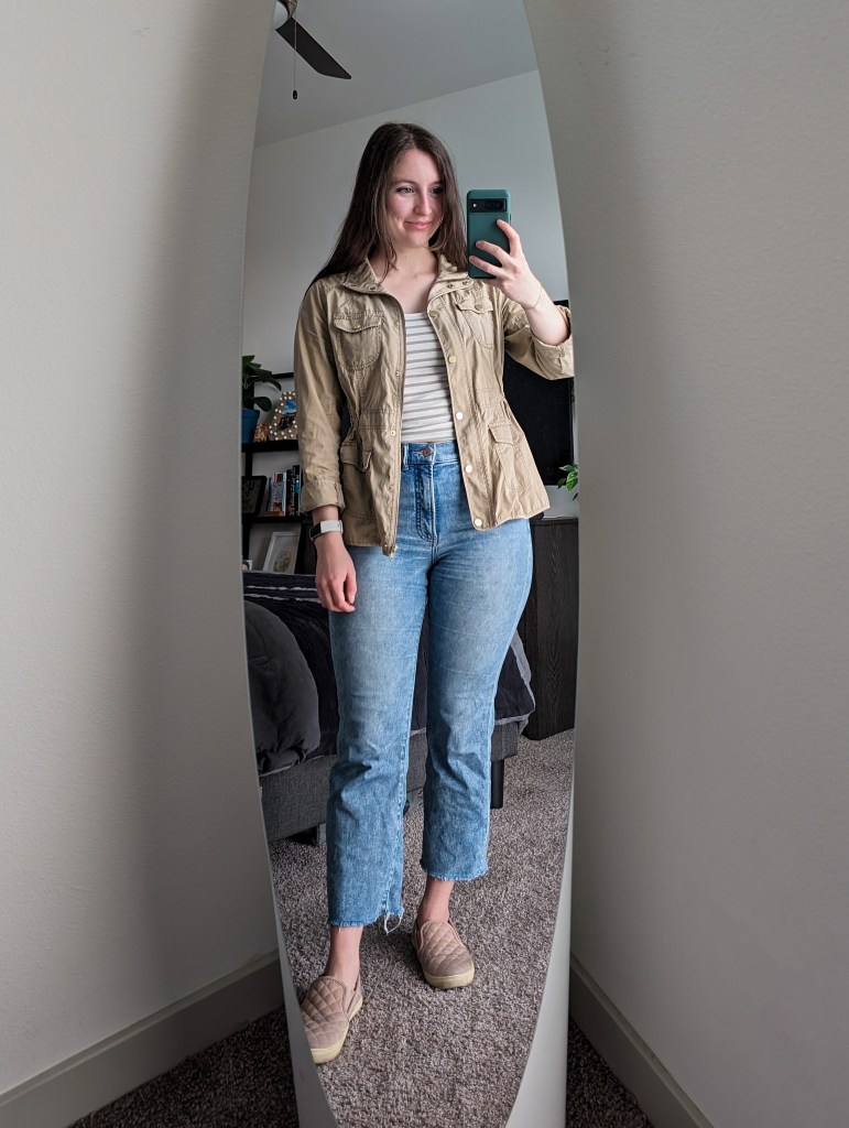 striped-tee-down-east-beige-anorak-jacket-cropped-flared-jeans-blush-sneakers