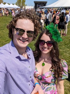 couple denver mini derby dressing up green fascinator pendant necklace