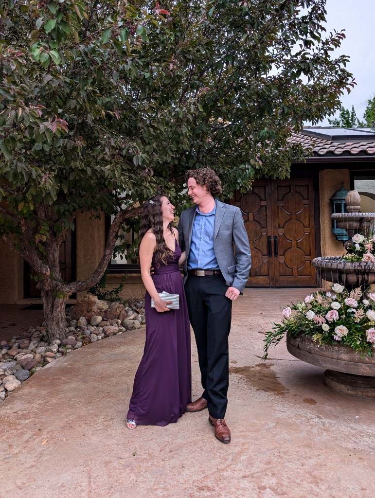 wedding guest dress davids bridal purple gown couple